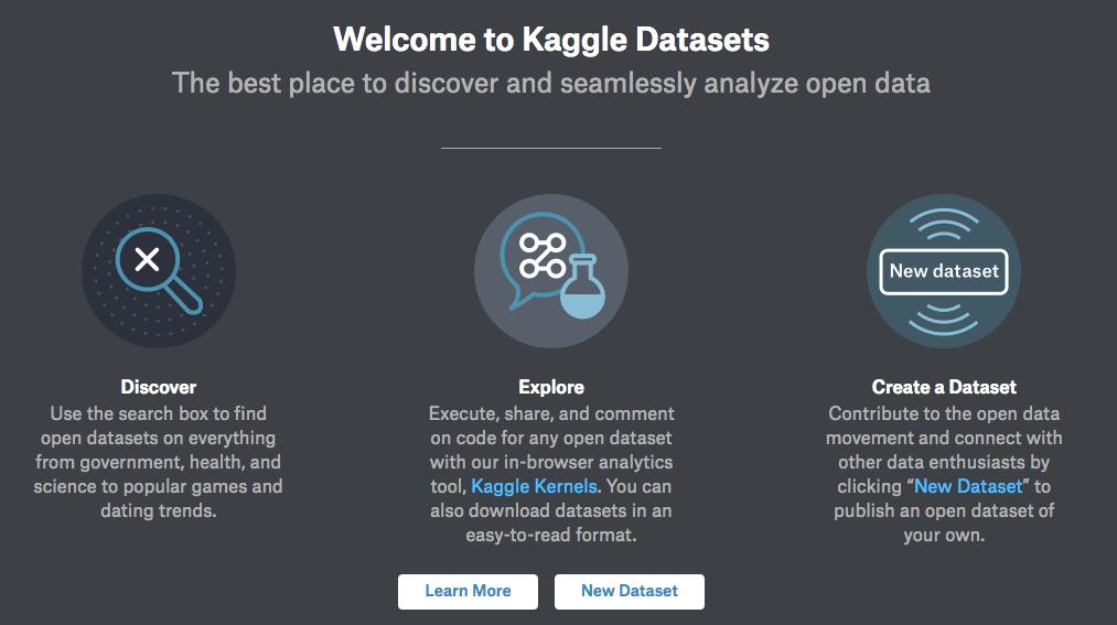 Datasets abound Kaggle: