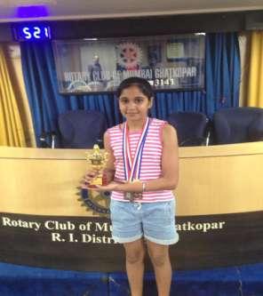 *Ananya Mehta of class VI F came 3rd in the Chess Competition organized by the Rotary Club, Mumbai on 27th
