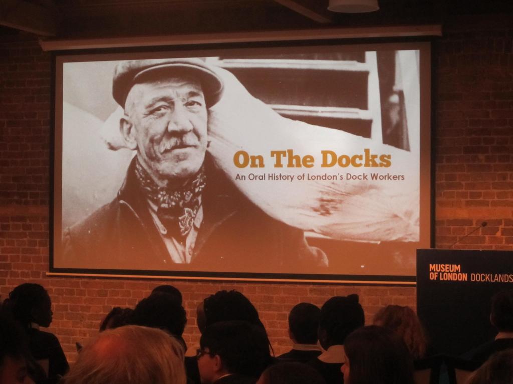 This afternoon I had the pleasure of being part of the audience at the World Premier of On the Docks, an oral history of the London s dock workers.