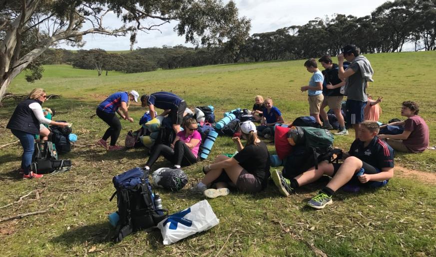 Students walked close to 30 kilometres over the three days of the camp which included a night hike, and walking over the range with all of their gear on the first morning.