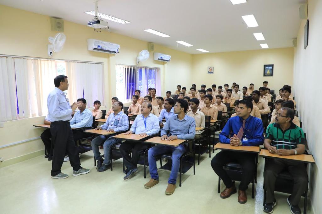 Sh. A K Jain, SO/E, NTC briefing the Nuclear Power Plant Safe & Clean to Student and