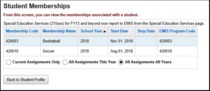 Add, Edit, Delete Student Memberships Add, edit, or delete memberships for the student in context.