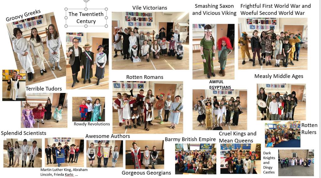 World Book Day The children made such an effort yesterday bringing history back to life.