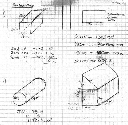 8 The National Strategies Secondary Assessment focus Shape, space and measures Context Classwork: Pupils calculated the surface area of 3-D shapes.