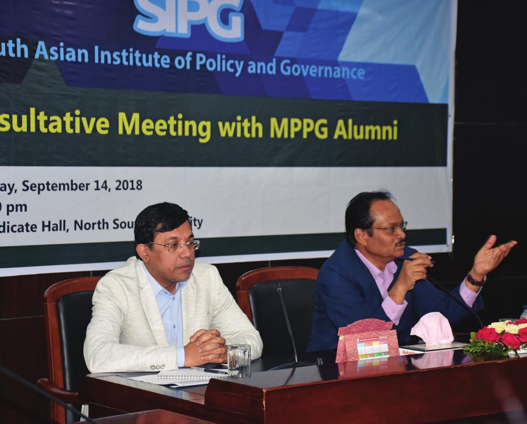 MPPG Alumni Consultation Meeting with MPPG Alumni SIPG organized a consultative meeting with the MPPG alumni on 14th September 2018.