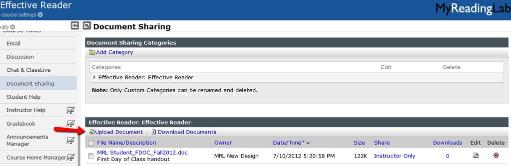 Document Sharing - You can share documents by uploading them with Document Sharing.