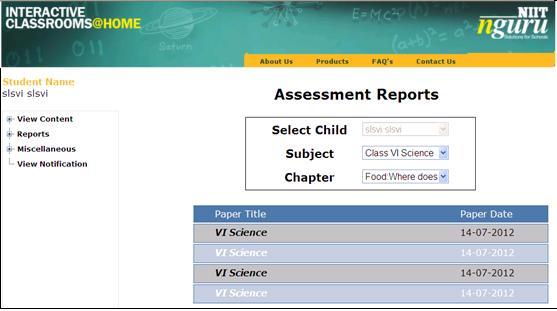 8. View Consolidated Assessment Reports is one of the online report for which internet connection is required.