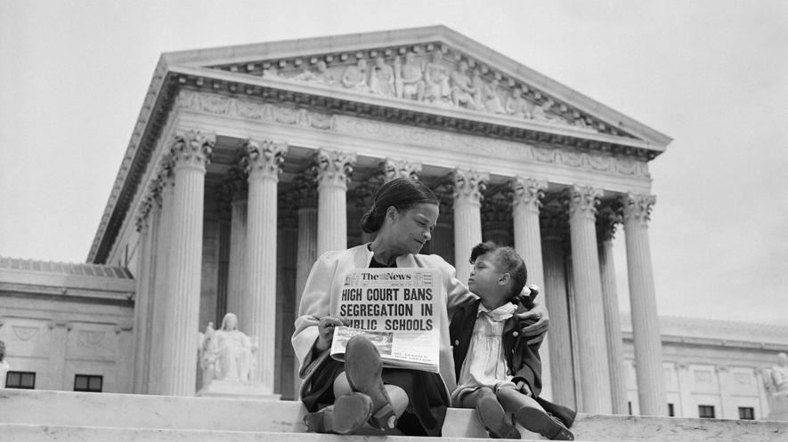 10 things you should know about Brown v. Board of Education By History.com, adapted by Newsela staff on 03.29.18 Word Count 745 Level 840L Image 1. Mother and daughter at U.S. Supreme Court.