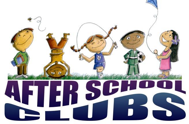 November After School Clubs After school clubs will be starting up in November on Wednesdays from 3:15-4:15 pm. Parents are required to arrange for student pick-up @ 4:15 pm.