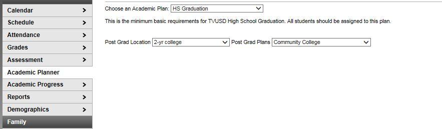 What is your student s plan after HS graduation? The students decided what to select from the drop down menu.