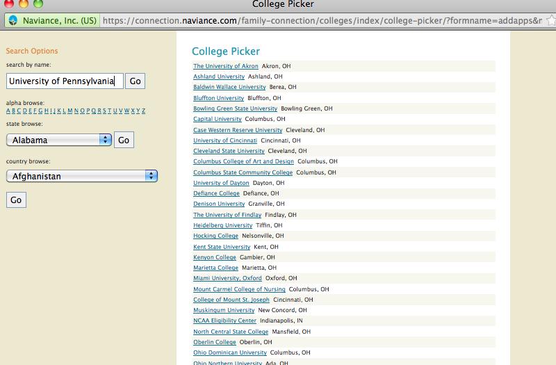 Mark the box to the right if you have applied to this college. At bottom of page, select add applications.