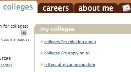 Teacher Recommendation, Contd. Under the Colleges tab, find and select the Letters of Recommendation section.