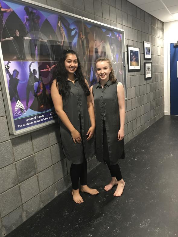Kelly Dalton and Anisha Joshi from Year 11 choreograph and perform a duet entitled On the Edge as part of Lest We