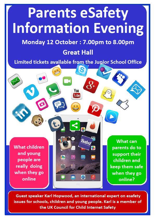 What can parents do to support their children and keep them safe when they go online? Guest speaker Karl Hopwood, an international expert on esafety issues for schools, children and young people.