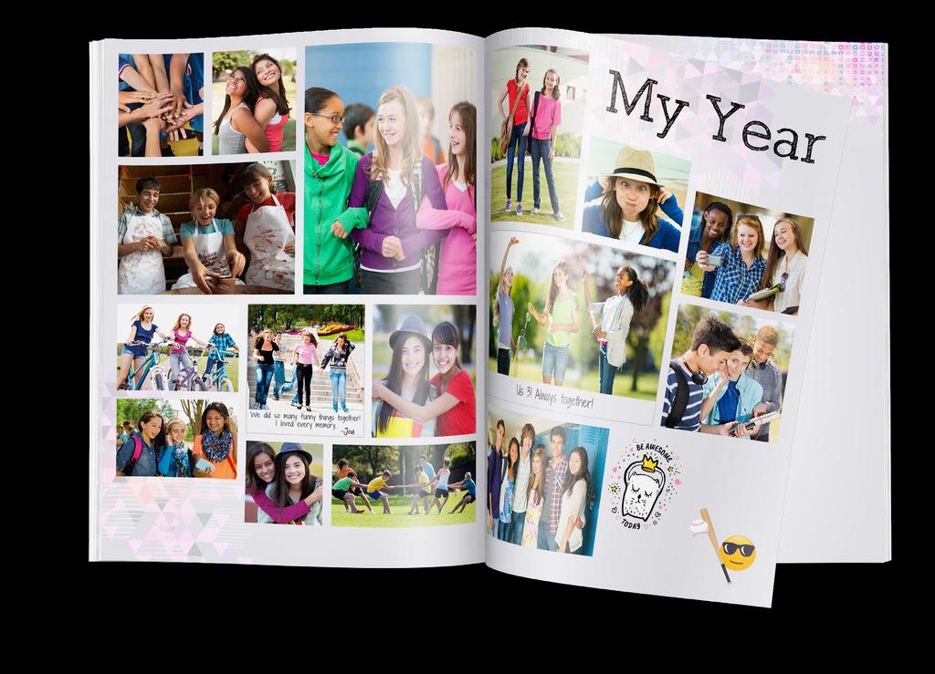 Capture Your Memories in This Year s Yearbook Customize Your 2 Free Pages Add photos from your computer, Facebook, Instagram, Google Drive & more.