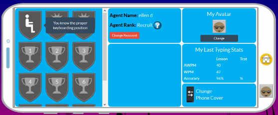 Students in grades K-2 can view their awards by selecting the Awards tab at the top of their screen.
