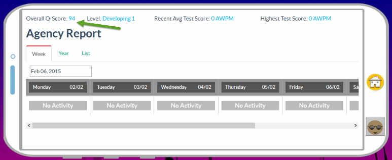 Agent Rank Agent Rank is a feature for students in grades 3-12 that is based on overall Q-Score. Students can view their current rank by selecting My Account. By clicking on the "?