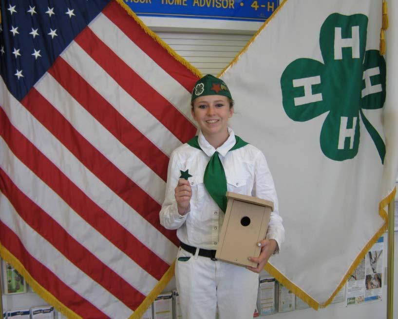Emerald Star Awards Received Two Emerald Stars were given out at the June 4-H Council Meeting. One was given to Erica Illg for her Backpack for Foster Kids emerald star project.