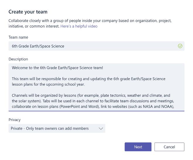 organized for success. In the following steps, we ll show you how to get started and customize Teams for your class scenario. Create your team and invite team members 1.