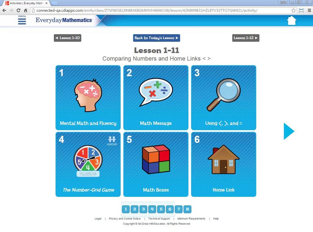 Lesson Activities Page If you clicked on Go to Lesson from the previous page, you will find yourself here on the Lesson Activities page.