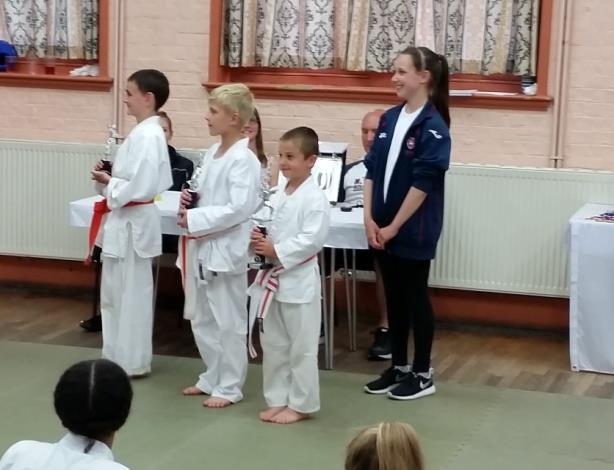 Individuals Kumite was the next category after lunch with Brooke and Hannah refereeing on Area 1 and Lee and Johnny on area 2.