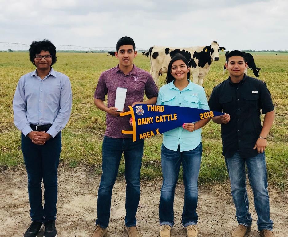 On Friday, April 6, the team placed 3rd at the Area X Dairy Cattle Judging Contest and 2nd place in the Rio Grande Valley FFA District.