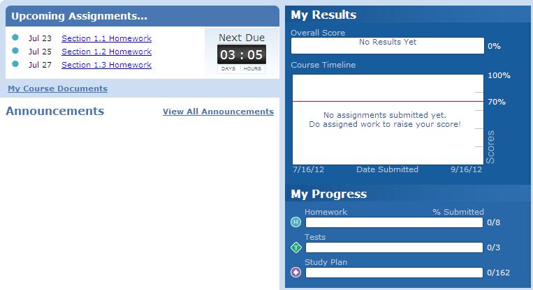 Tip: To hide the target line, set the percentage to either 0% or 100%. Create an announcement Your class announcements are displayed in the Announcements panel on the Course Home page.