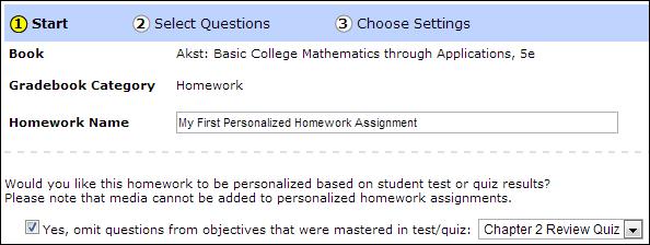 Note: Mastery on the companion test is set at 100% by default. You will learn how to change the mastery percentage in Lesson 9. 4. Step 2: Select Questions.
