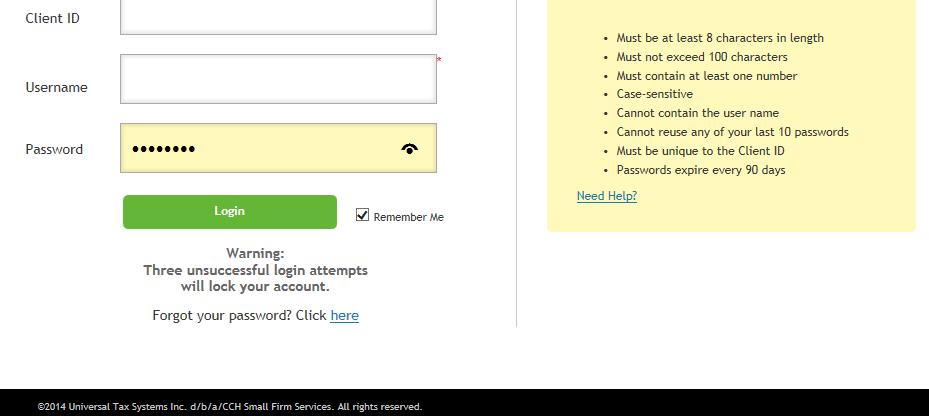 Log in First Time Enter Client ID, Username and Password from
