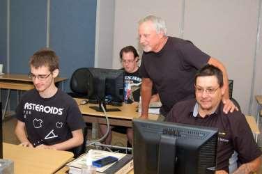 Computer (and sometimes Bible) instructor, Mario Roth (standing), has taught in the men s program for the last seven year The men in this class bonded in a way that no other class has evidenced.