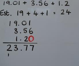 different number of decimal places gradually increasing the number of