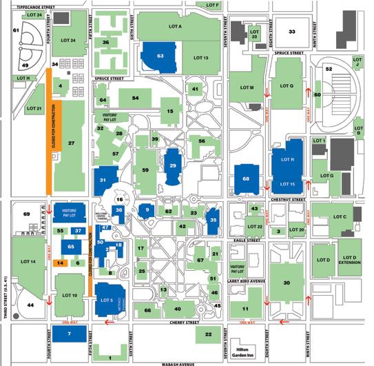CAMPUS MAP 1 500 Wabash... 4-E 2 Academic Enrichment Center... 3-E 38 Admissions, Office of (John W. Moore Welcome Center)... 3-E 3 African American Cultural Center AF.