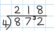 , short division for larger 2-digit numbers should be introduced, initially with carefully selected examples requiring no calculating of remainders at all.