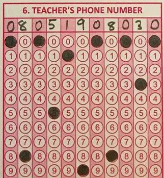 At the PHONE NUMBER part, he/she will insert the phone numbers of his/her parents as well as the teacher s phone number.