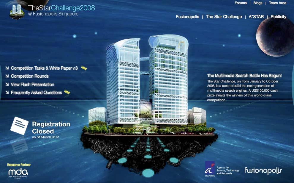 Fig. 1. The Star Challenge 2008 homepage http://hlt.i2r.a-star.edu.