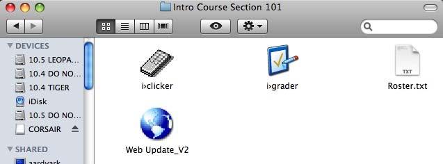 i>clicker Quick Start Guide (MACINTOSH APPLICATION) Updated 10/2008 Using i>clicker to Poll Students 1 Connect the i>clicker receiver to a USB port directly on your computer (not through the keyboard
