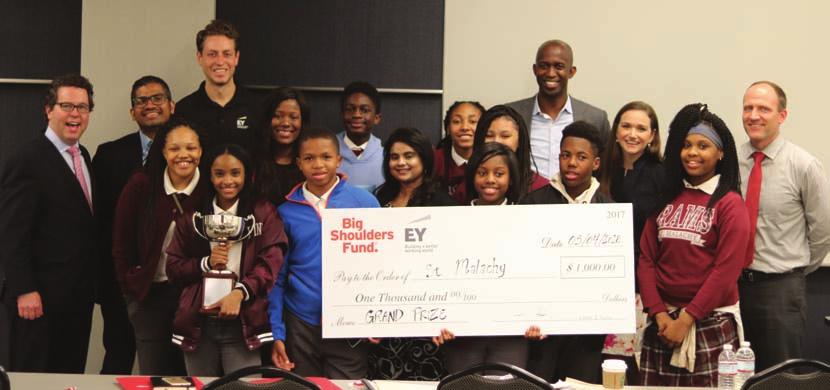 Students from Big Shoulders Fund schools, with the help of EY employee mentors, designed innovative products and services to improve the Chicago community for the second annual EY Entrepreneurship