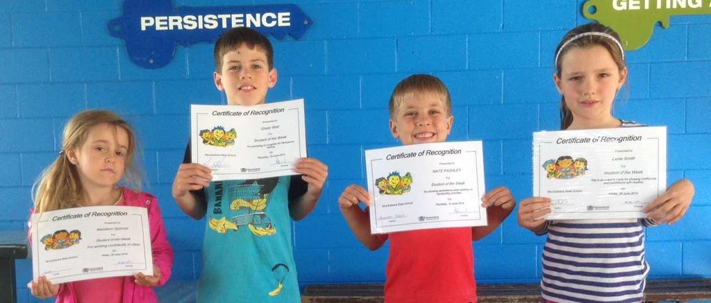 AWARDS Congratulations to students of the week and Dragon Reader who received their awards last Friday.
