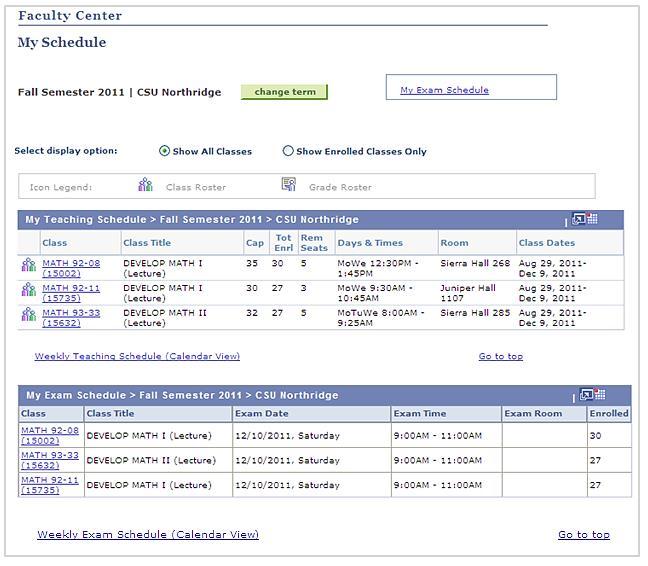 6. The Faculty Center: My Schedule page displays (Figure 3).