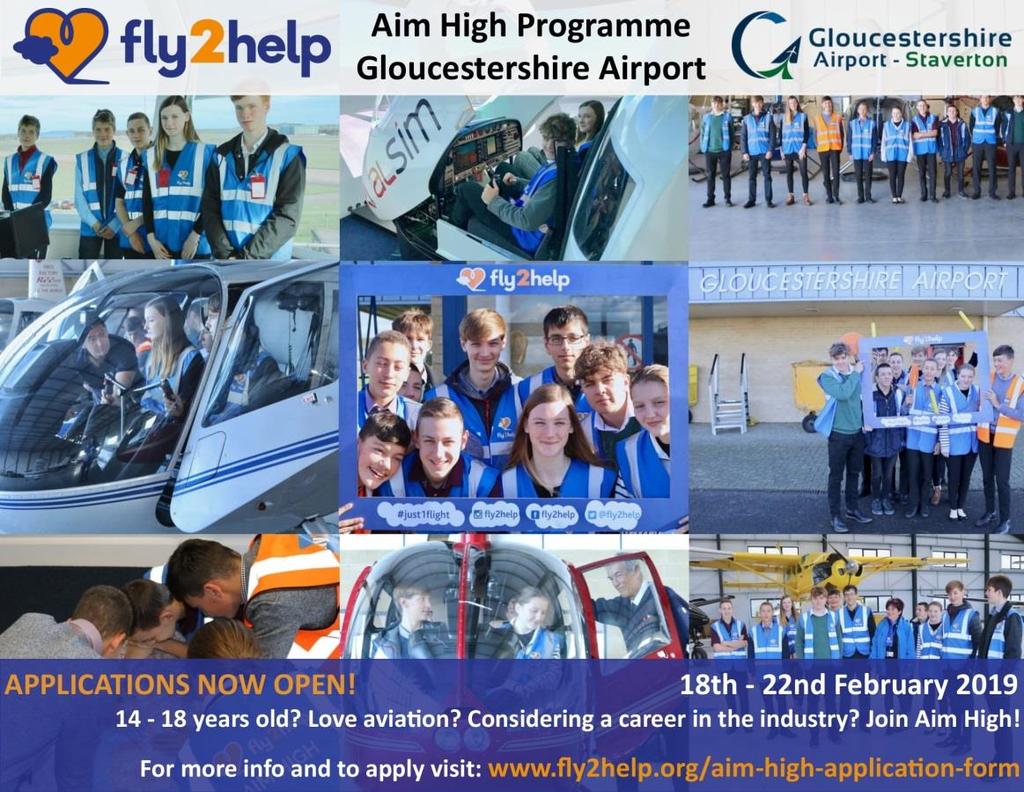 AIM HIGH PROGRAMME A fantastic week aimed at 14 to year old students that are interested in an aviation career whether it is flying, engineering, RAF, Air Traffic control or Airfield Operations and