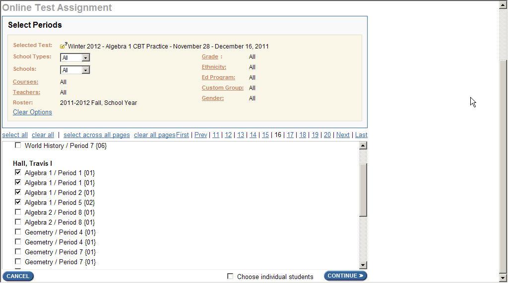 Selecting Courses by Teachers In the bottom section, now you can select the specific courses by teachers.