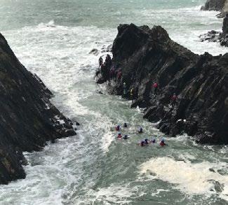 The boys got the chance to take part in some challenging activities such as coasteering and surfing together with walking a section of the wild Pembrokeshire coast and mud runs.