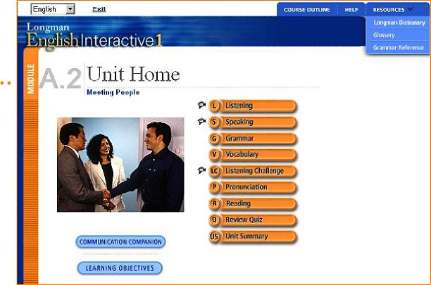 Figure1 - LEI Unit Home Screenshot LEI is highly interactive in that it provides students considerable control over the program.