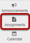 Accessing the Peer Assessment Feature in the Assignments Tool In the left navigation menu, click