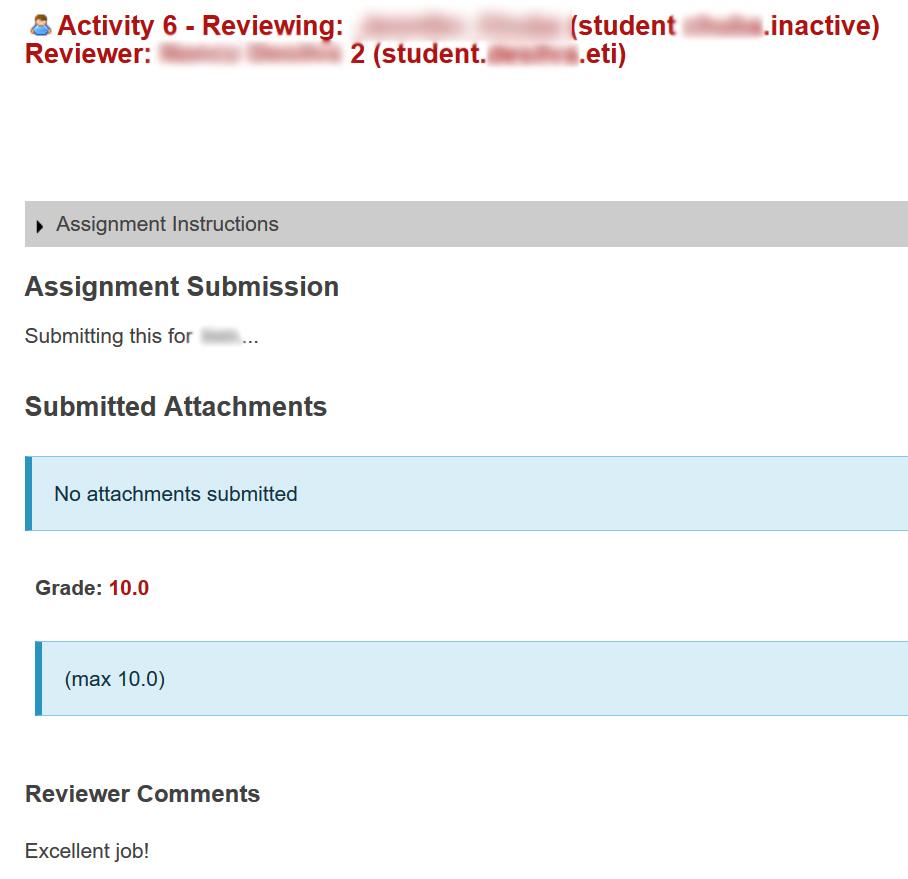 . In the Assignment List, under the In/New column, click the Grade link or or the number for the assignment you wish to view (e.g., in the image on this page, if you wanted to view submissions for Activity 6," you would click /.