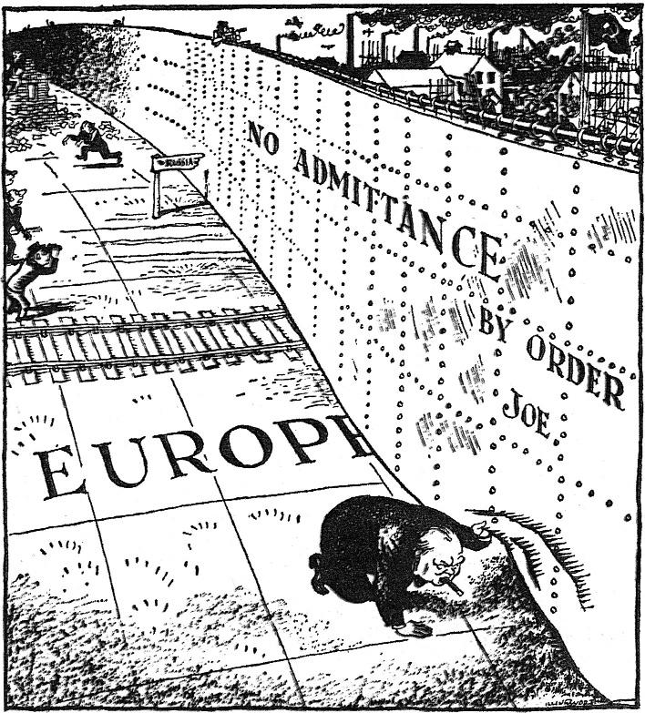 7 Study the cartoon, and the answer the questions which follow. 6 A cartoon from a British newspaper commenting on Churchill s Iron Curtain speech, March 1946.