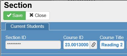 Key in the entire course number and it will display at the first selection in the blue area underneath the field where you are typing.