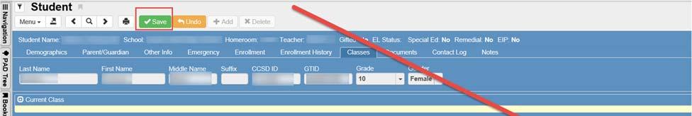 IMPORTANT: Changing a Student Schedule AFTER the First day of School If you are changing a section on a student s schedule AFTER the first day of school, you cannot just delete the line for the class.