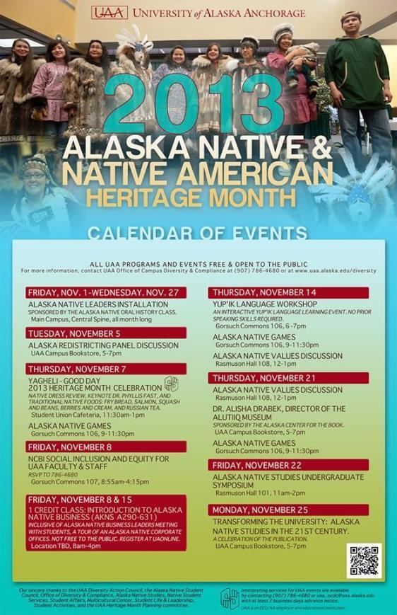 ANCAP is a proud supporter of the 2013 Alaska Native & Native American Heritage Month celebrations at