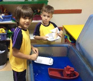 After making our boats, we had lots of fun testing them in the water to investigate if they were able